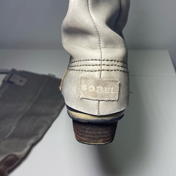 Sorel Women Slimpack Riding equstrian Boots Grey Brown Leather Waterproof in 8.5 - Picture 10 of 11